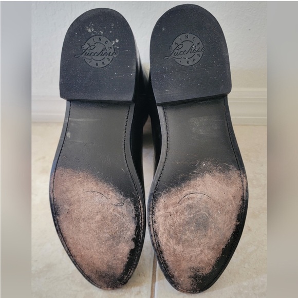 LUCCHESE Men's Lonestar Calf Round Toe Roper Boots In Black 10.5EE. - Picture 10 of 13